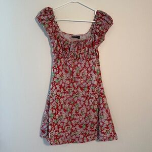 ASOS Design Milkmaid Patterned Mini Dress